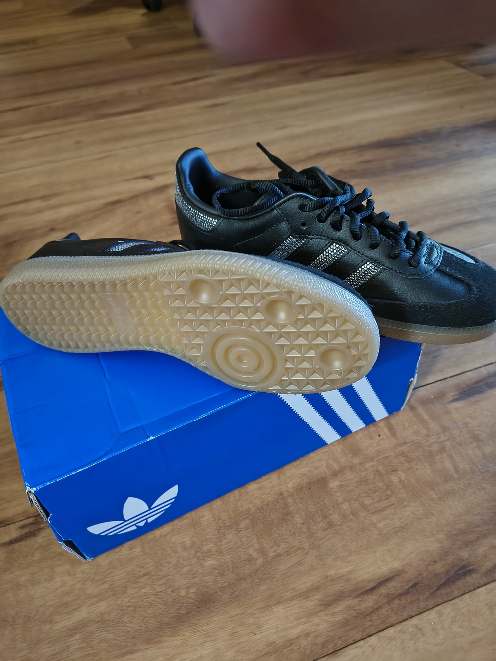 adidas Kids Black and Gum Classic Sneakers - Picture 3 of 4